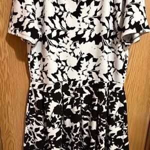 LuLaRoe Georgia Black and White Midi Dress